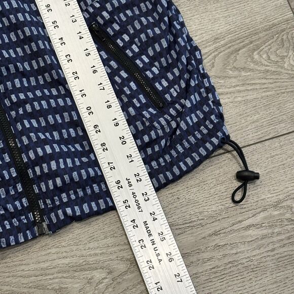 Vintage Reebok Jacket Women Medium Blue Geometric Pattern Windbreaker Track - Picture 6 of 8